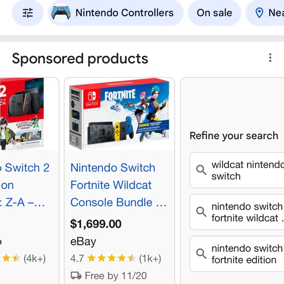 Nintendo Switch Fortnite Edition - Black, Blue, and Red - Picture 8 of 11